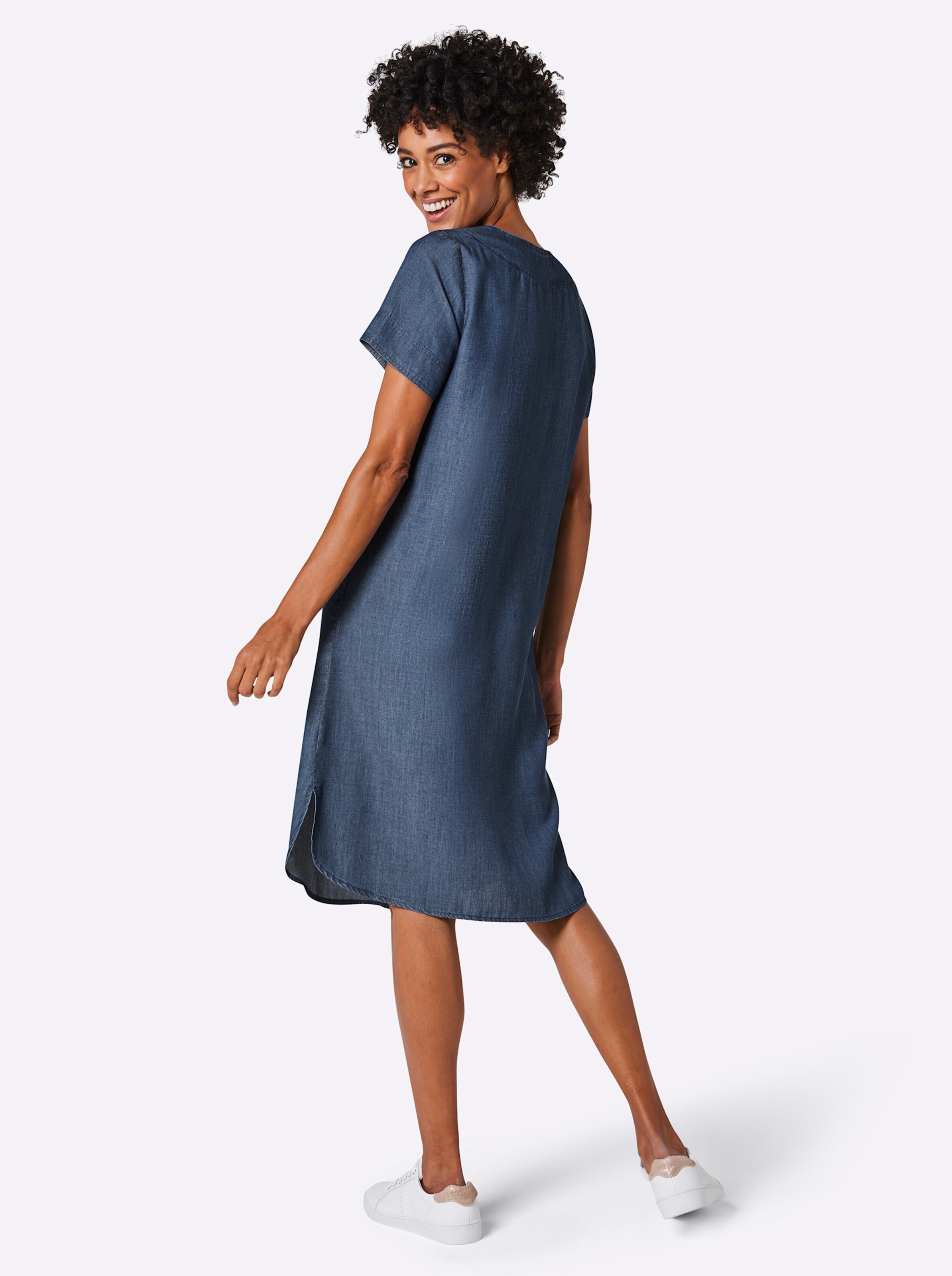 CREATION L PREMIUM Lyocell-Kleid in blue-bleached