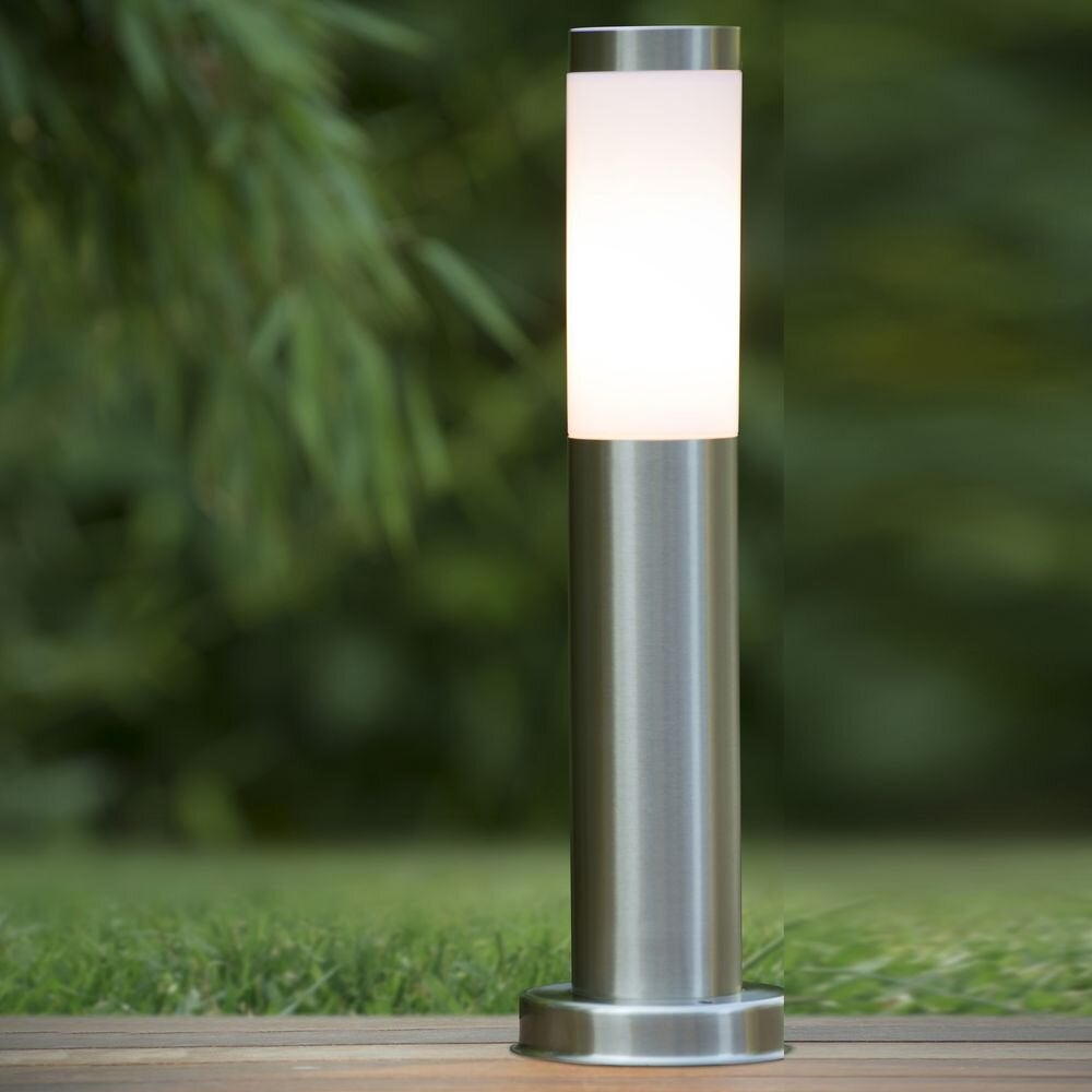 Kibo tuinpadverlichting, chroom-mat, IP44, E27, hoogte 455mm