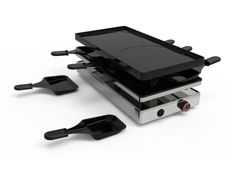Koenig Racletteofen für 8 Personen Pizza/Raclette-Grill 4-in-1