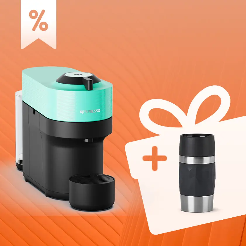 Set: Nespresso Vertuo Pop Mint und Thermobecher von EMSA