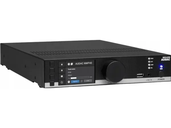 AUDAC MFA208, 2.0 kanaler, D, 0,05%, 90 dB, 4, 8, 16 ohm (O), 40 W