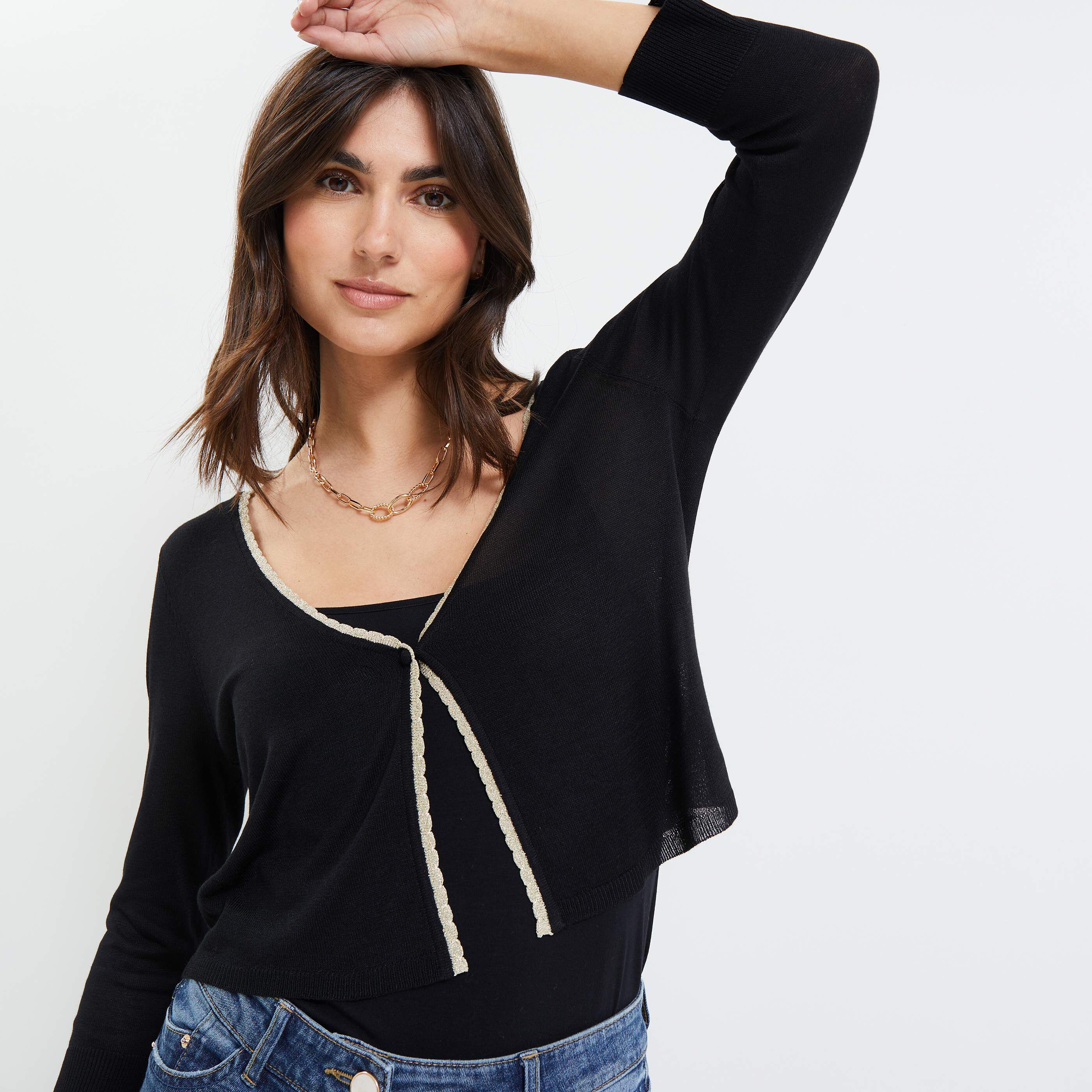 Gilet court femme - NOIR