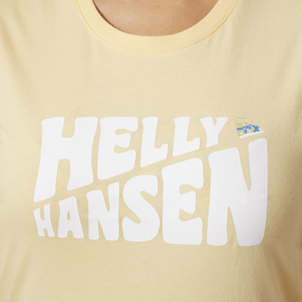 T-shirt HELLY HANSEN W F2F ORGANIC COTTON TEE 2.0 YELLOW CREAM