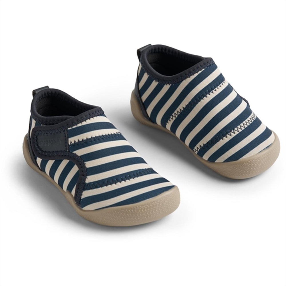 Badesko Shawn Indigo Stripe - Wheat||Wheat Footwear → Luksusbaby.dk