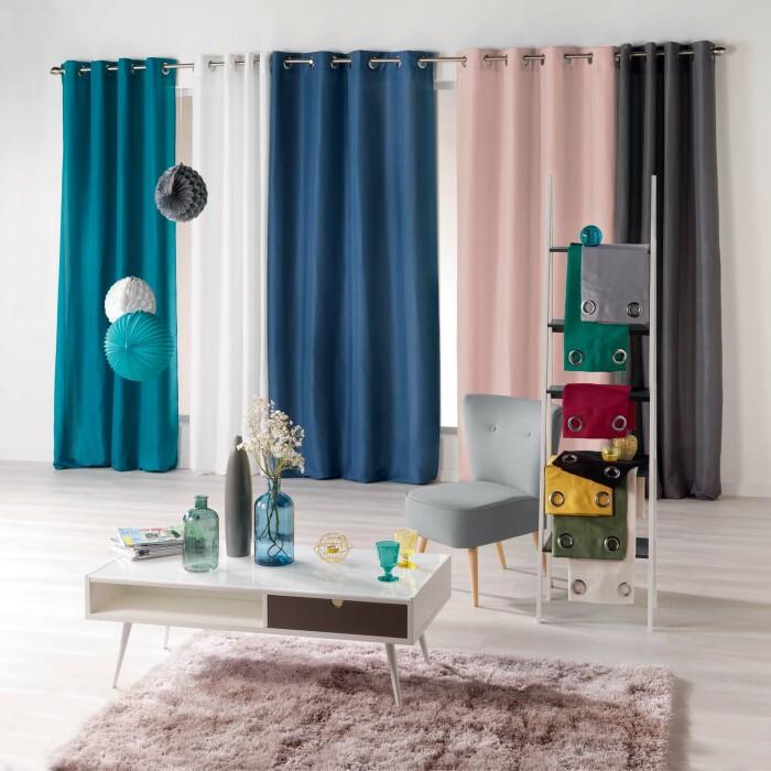 RIDEAU A OEILLETS 140 X 260 CM ABSOLU EMERAUDE