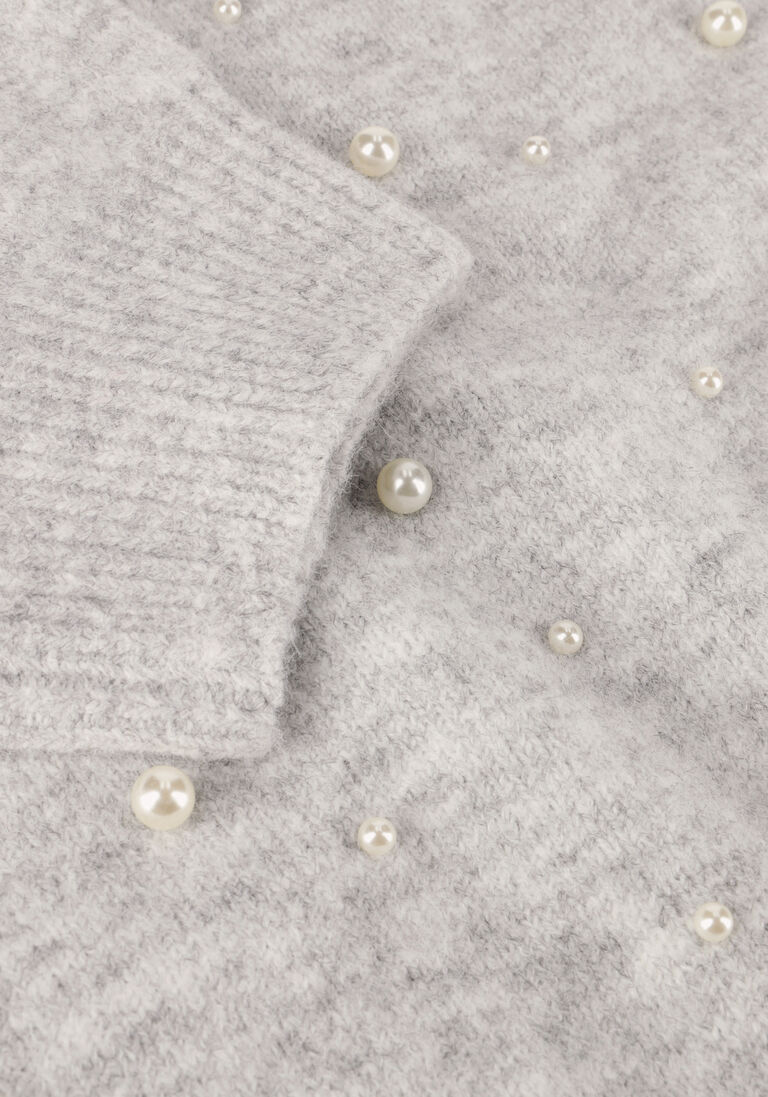 NEO NOIR lichtgrijze neo noir t-shirt maia pearl knit tee