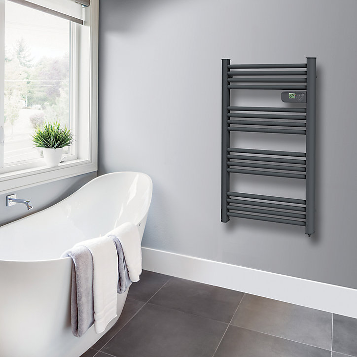 Sèche-serviettes électrique à inertie sèche Carrera Alani 500W gris anthracite