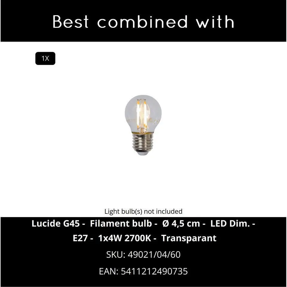 Lucide LIVIA Wandlamp - Zwart