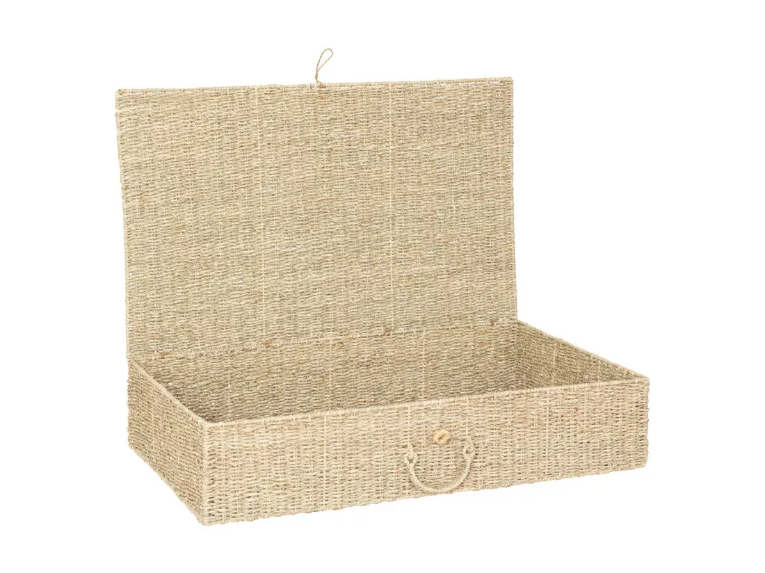 Lot de 2 Grands Paniers de rangement avec couvercle L 80 et L 60 cm
