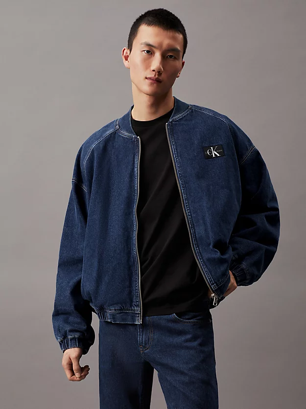 Jaqueta bomber unissex em jeans
