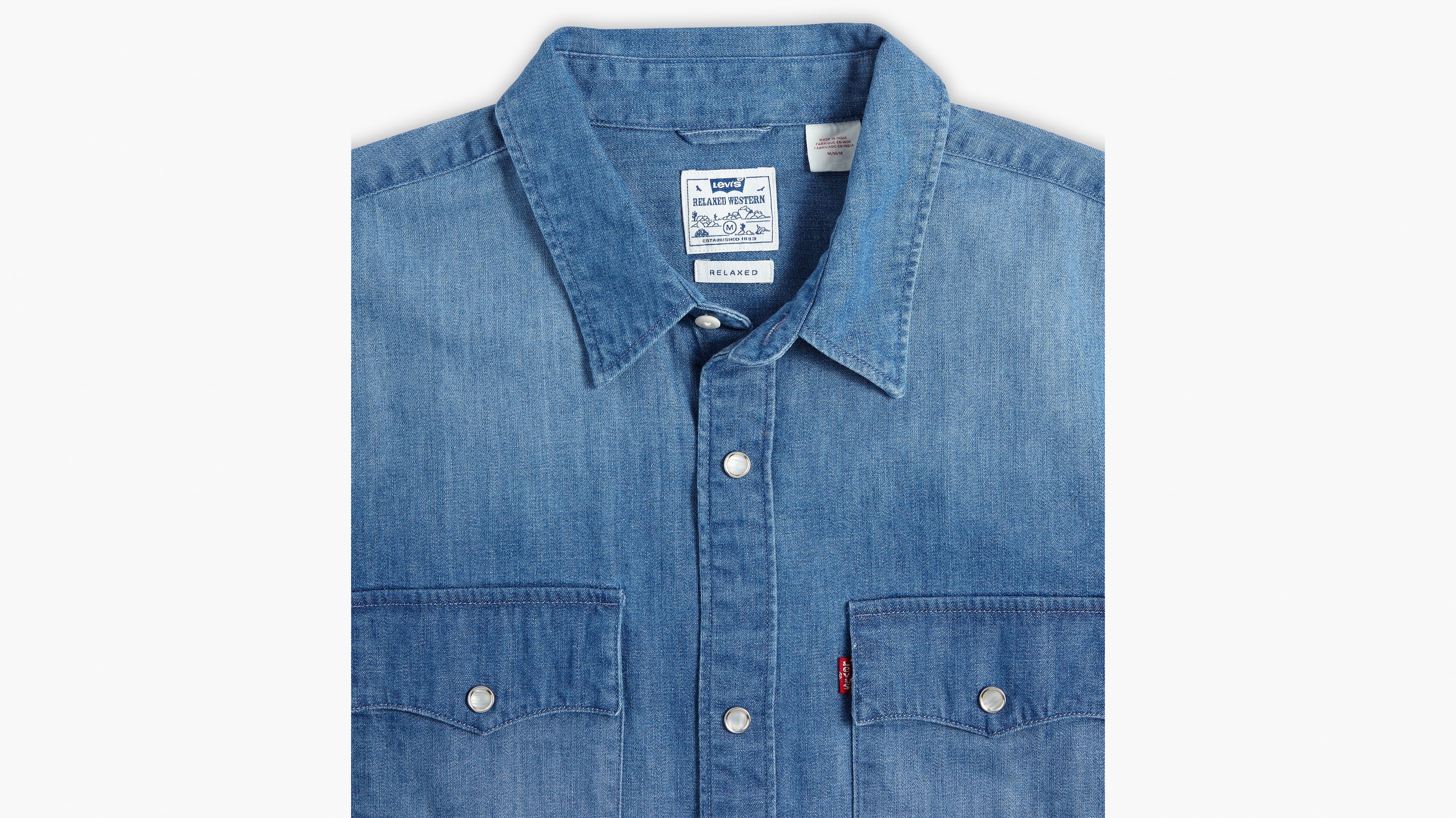Chemise Western à manches courtes relaxed - Tombstone Stonewash - Bleu