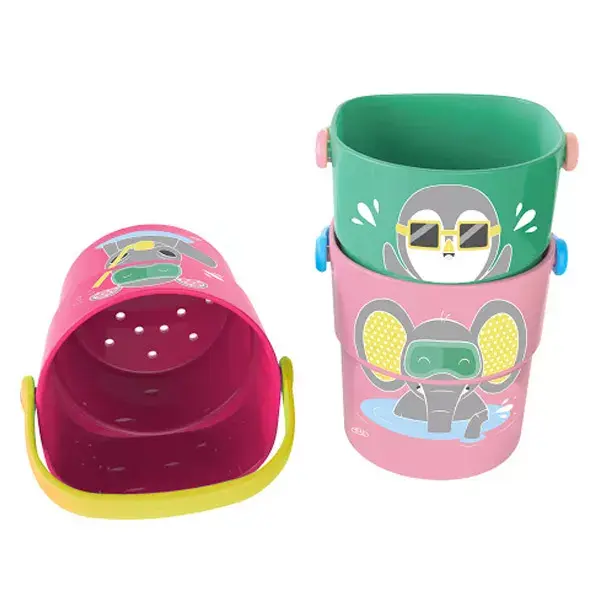 dBb Remond 3 Mini Baldes de Banho Framboesa Verde Rosa
