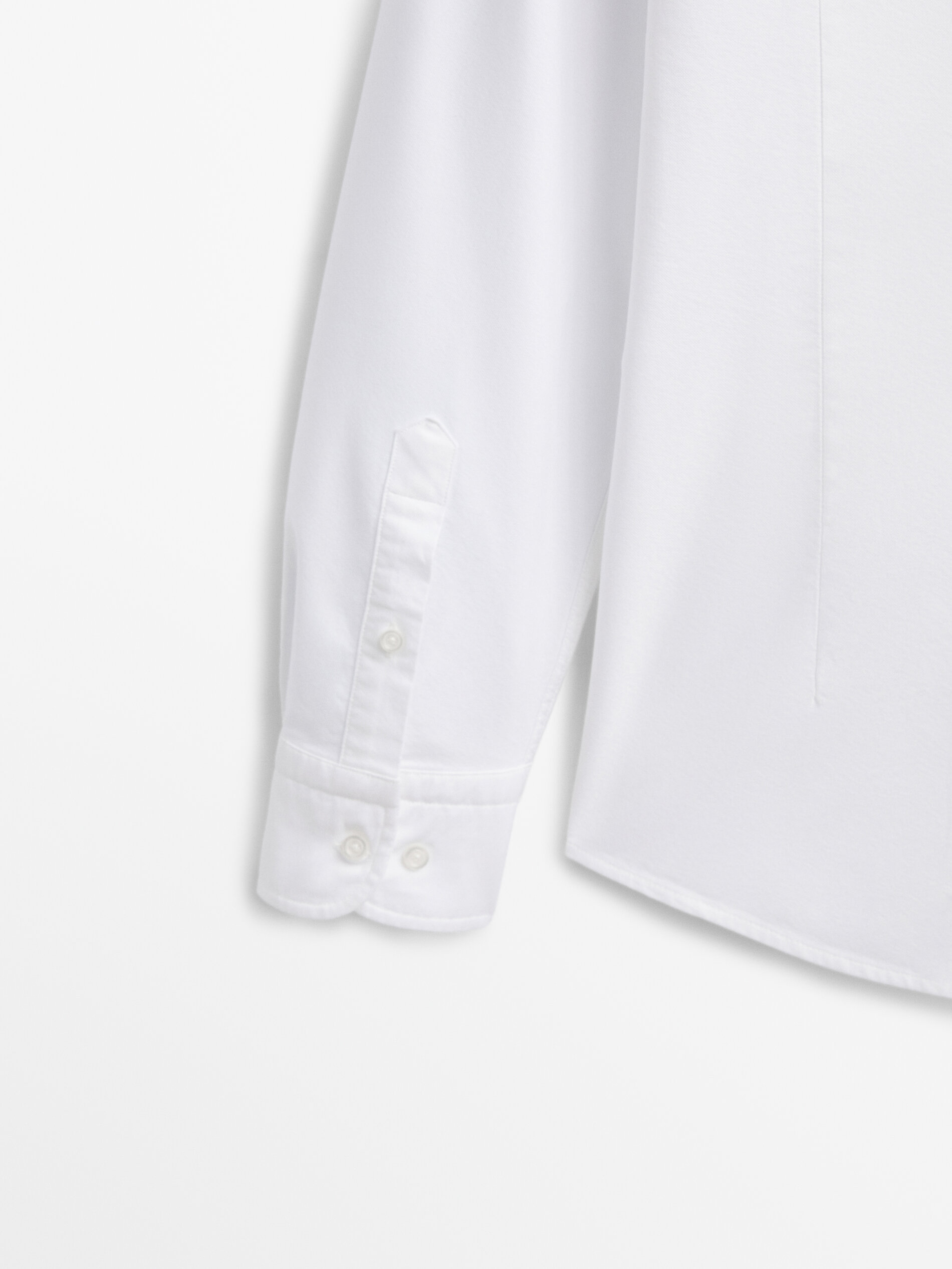 Camisa oxford de algodão slim fit - BRANCA