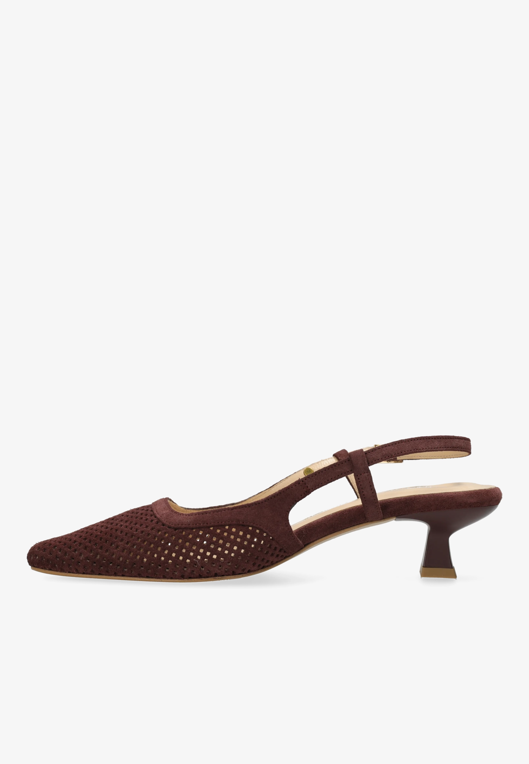 CARLY SLING Perfo suede Burgundy Red