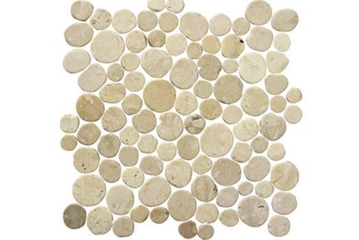 Terre d'Azur Bianco beige kiezel coins mozaiek 30x30