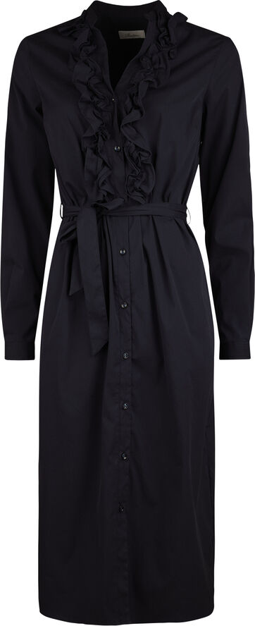 Stenströms Ivona Dress, Chest ruffles Navy