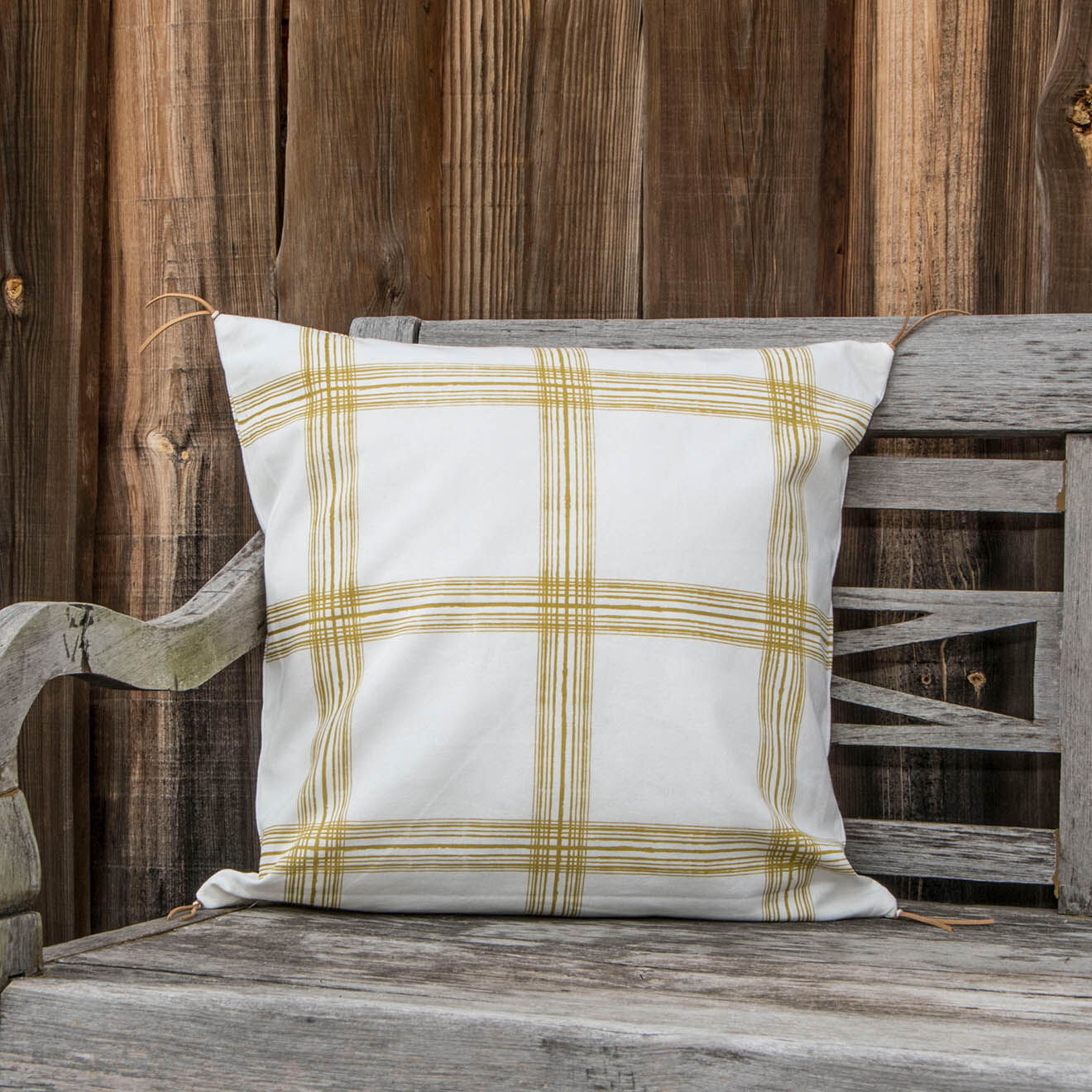 Febronie Housse de coussin Madras jaune - 50x50 cm