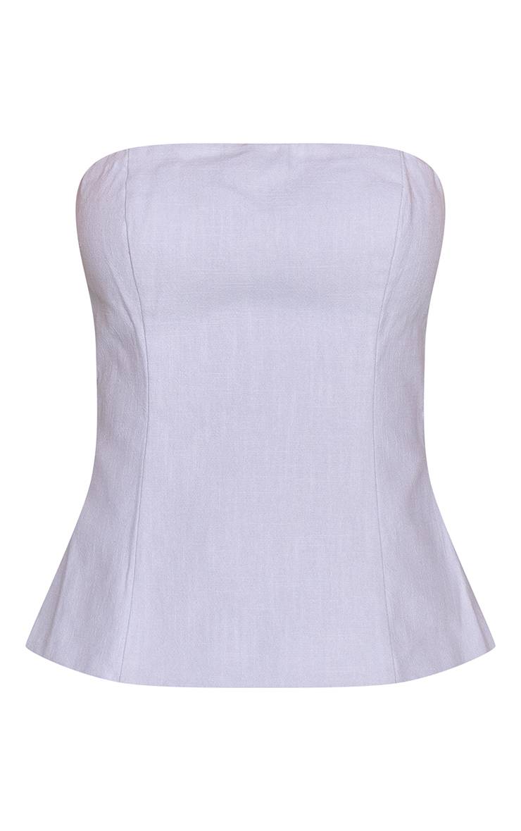 Bleu Layette Haut Bandeau Long Premium En Lin Ensemble Coordonné