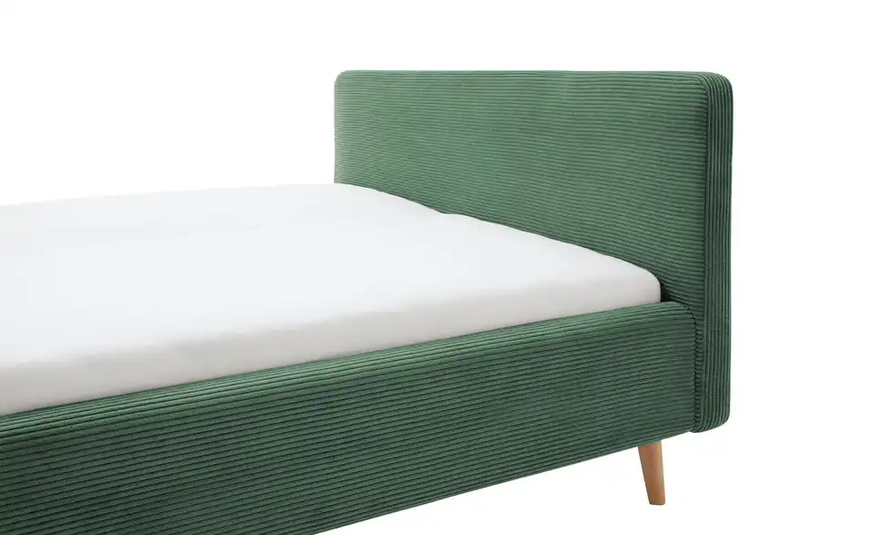 Polsterbettgestell Mattis Dunkelgrün Cordstoff 140 cm ohne Bettkasten