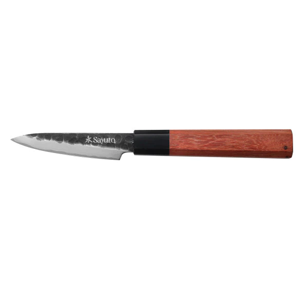 Couteau Sayuto Sequoia San Mai modèle office 9cm brute de forge Sayuto