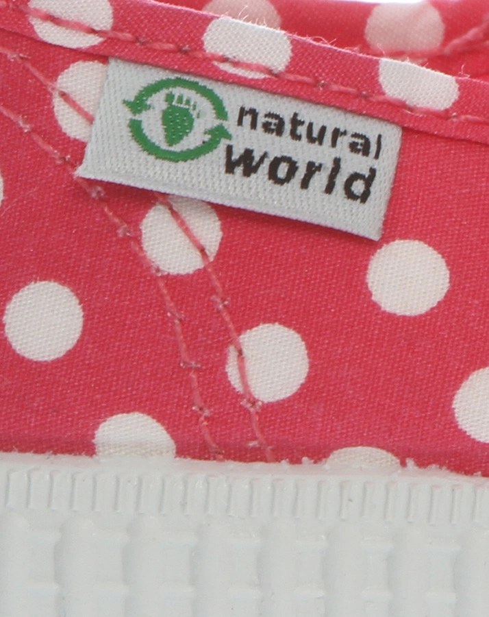 Ballerinas mit Klettverschluss gepunktet in pink