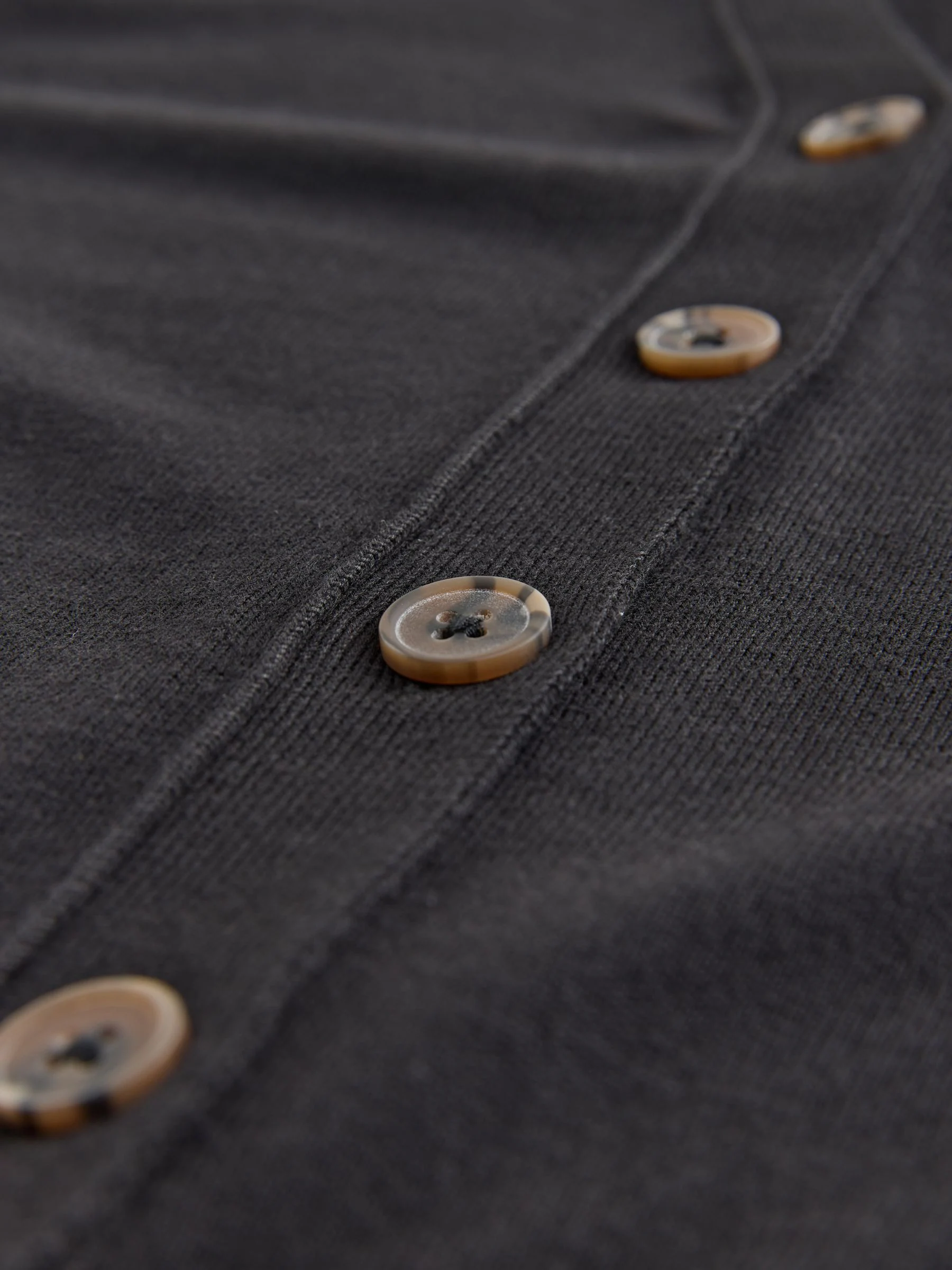 Zwart - Soft Touch V-hals Katoenrijk Vest met Knopen