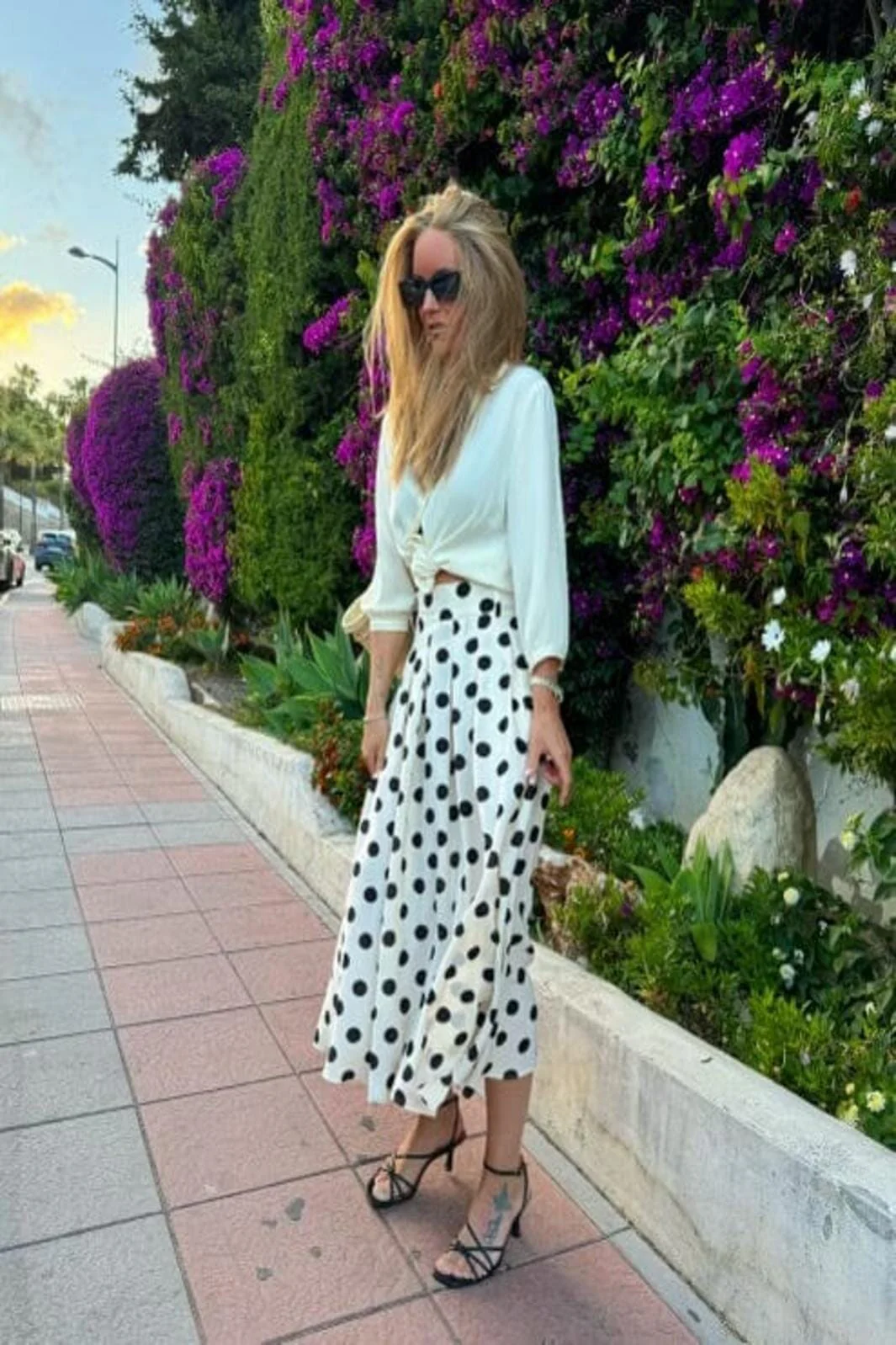 Valentin Studio Pleated Dot Skirt