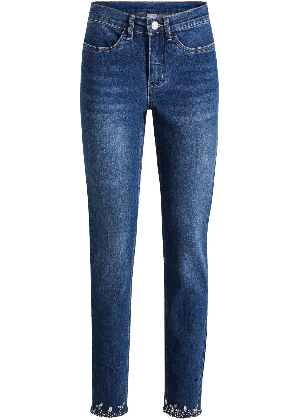 Jean extensible avec strass appliqués