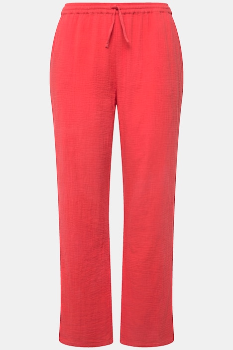 Musselin-Schlupfhose Rose, weites Bein, Elastikbund