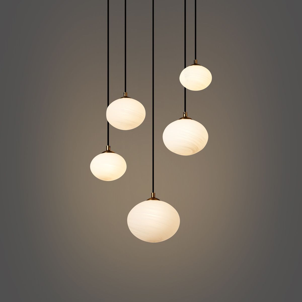 Art Deco hanglamp goud met opaal glas 5-lichts - Yani