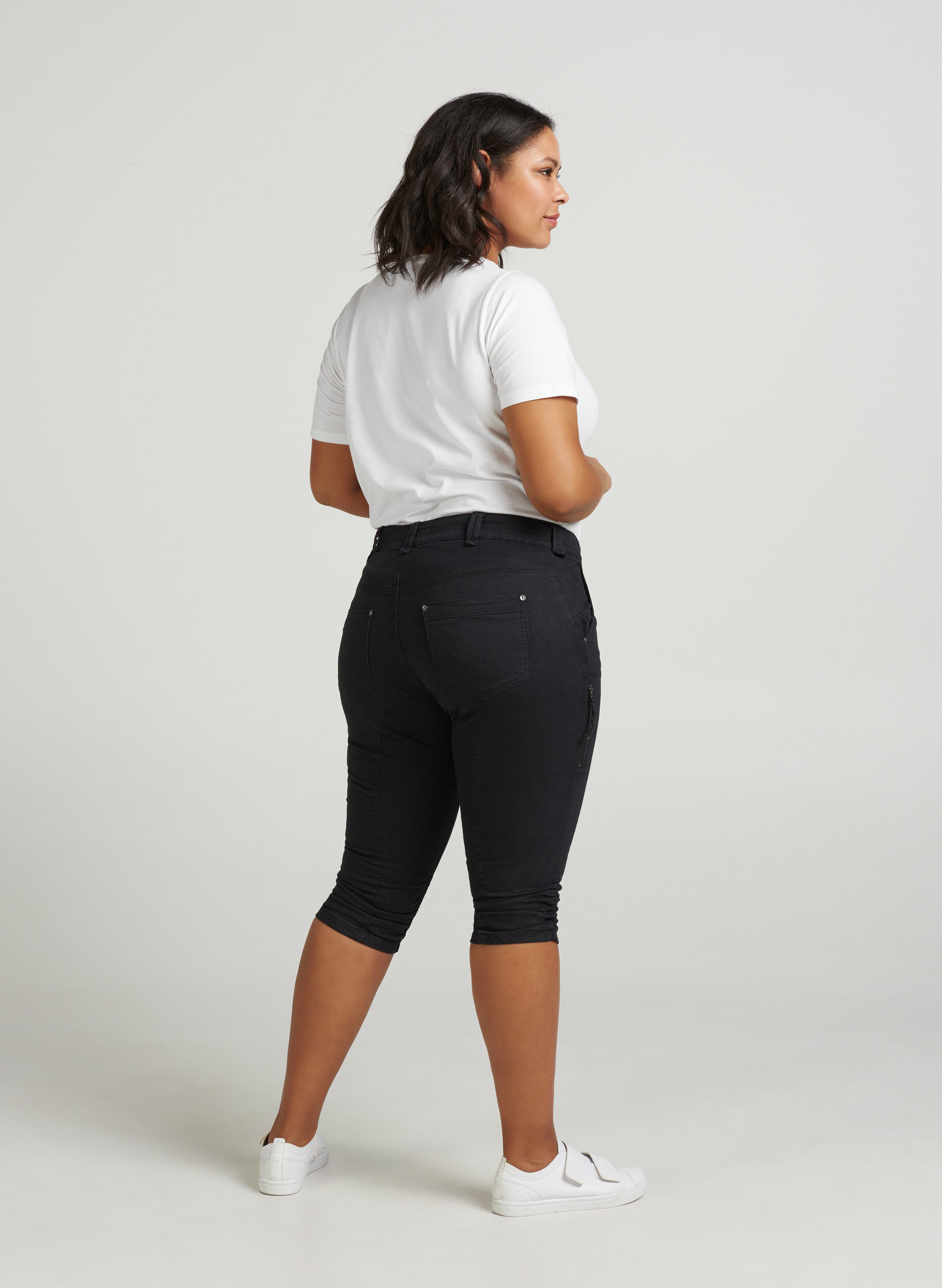 Slim fit capri jeans med lommer
