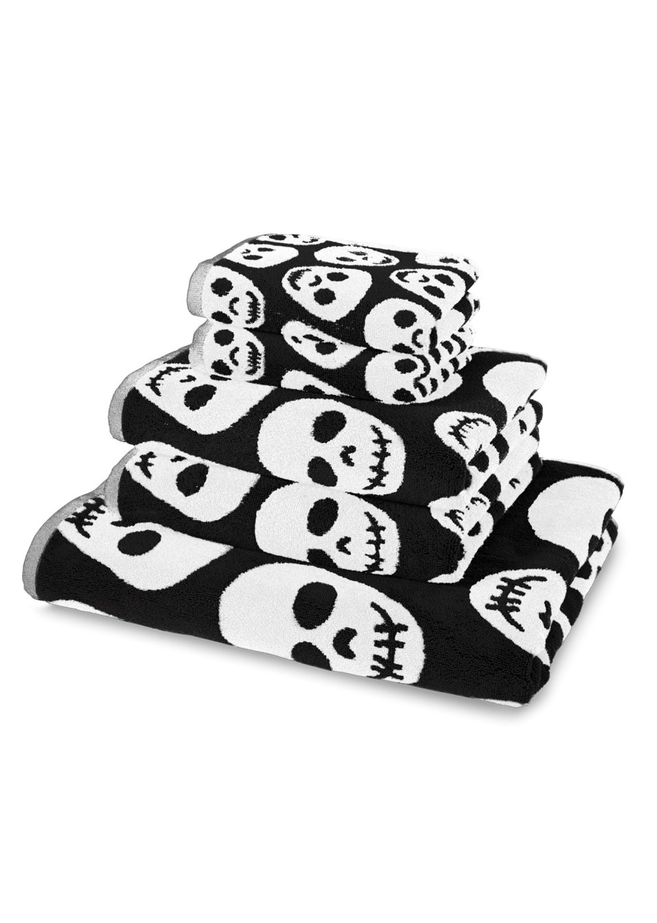 Serviette de toilette avec tête de mort