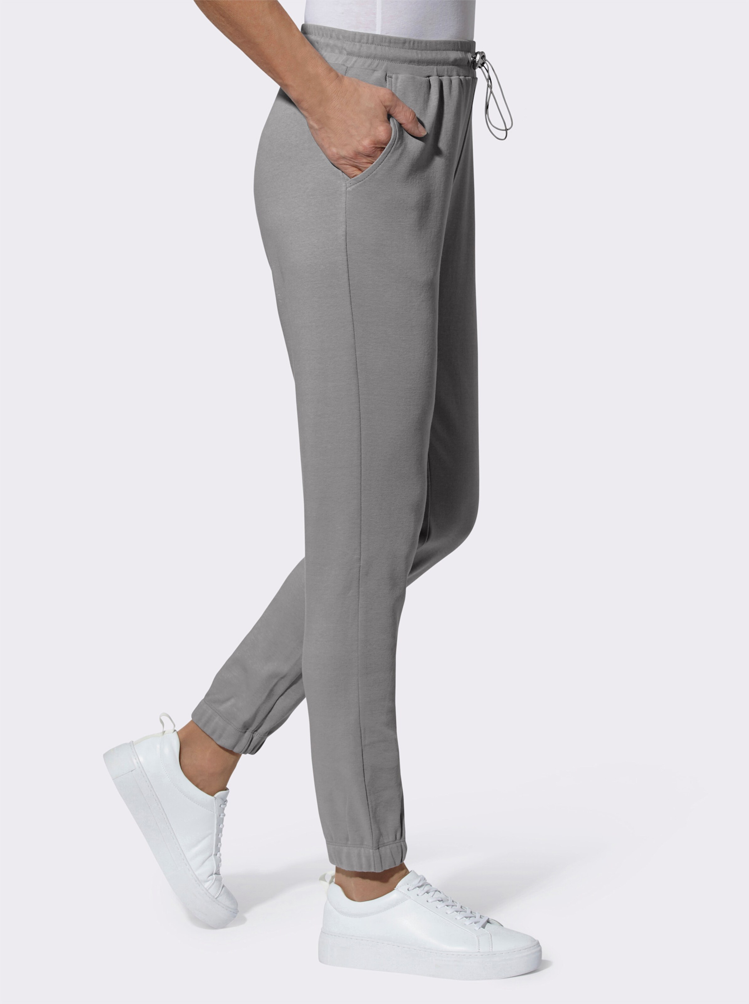Jerseyhose mit Dehnbund und Bündchen