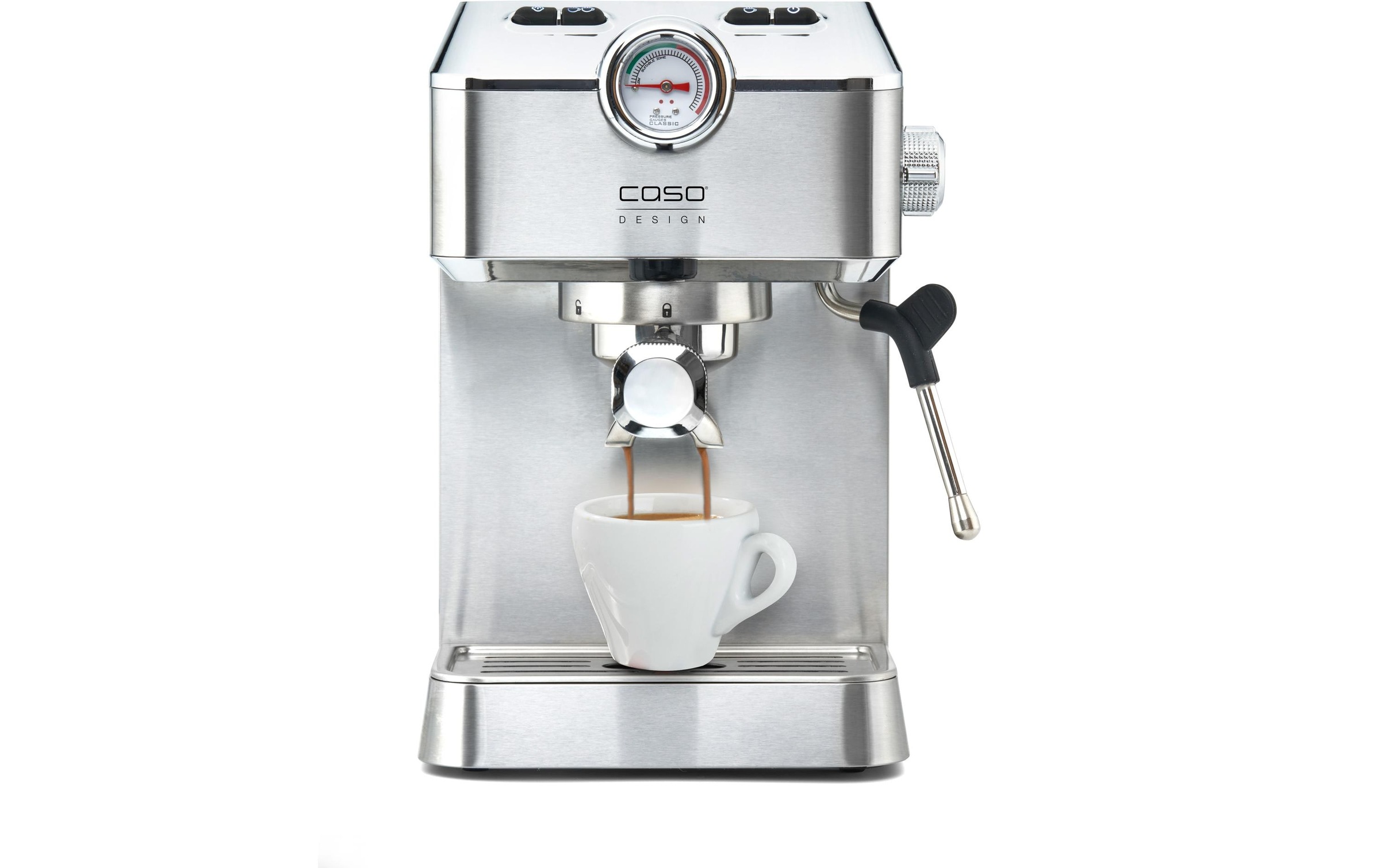 Caso Siebträgermaschine »Espresso Gourmet Silber« Holzart: Buche (China)