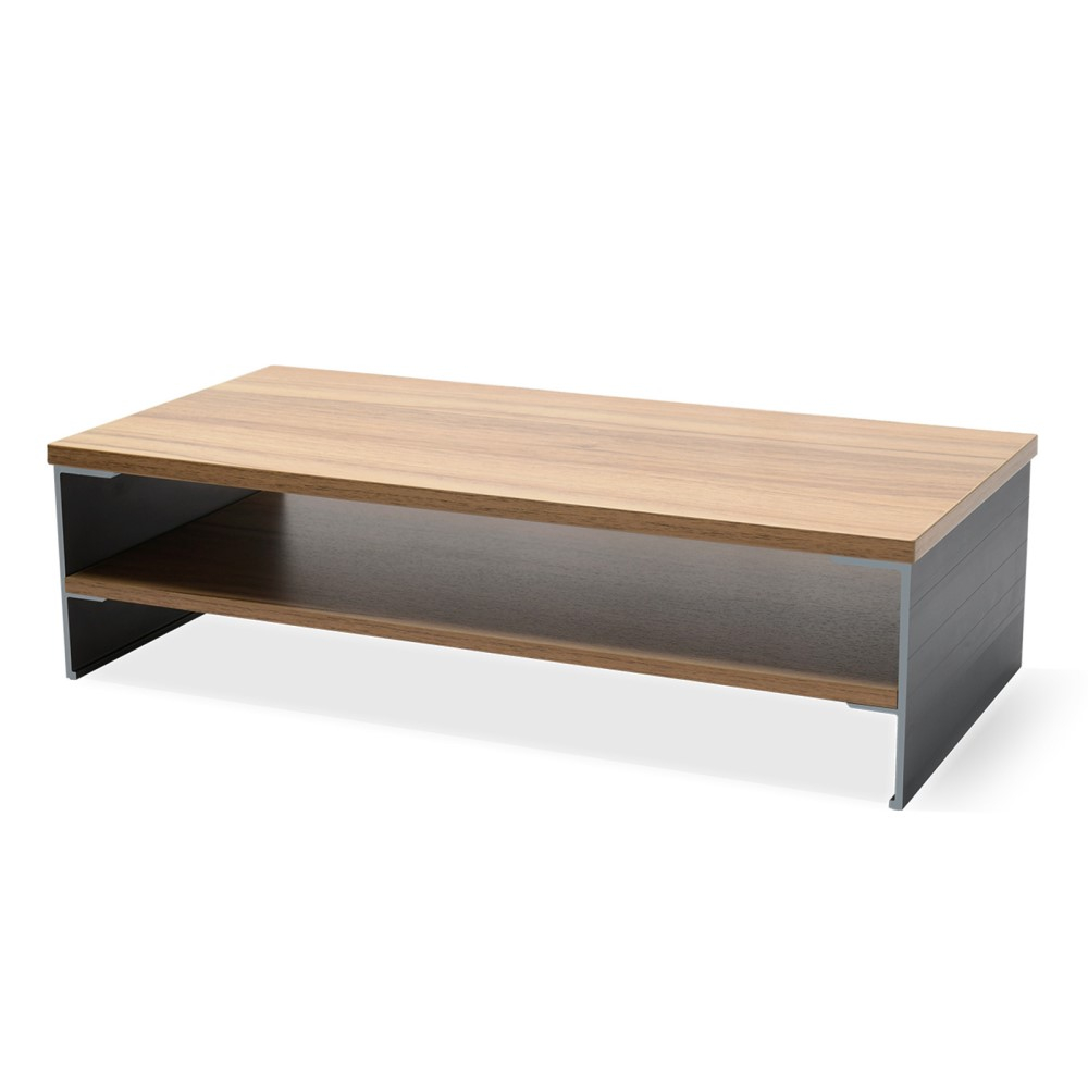 (50x14cm) 2in1 Dual Holz / Alu Betttisch Schreibtisch Ständer Halterung für Apple iMac / Macbook / Laptop / PC-Monitore - Braun