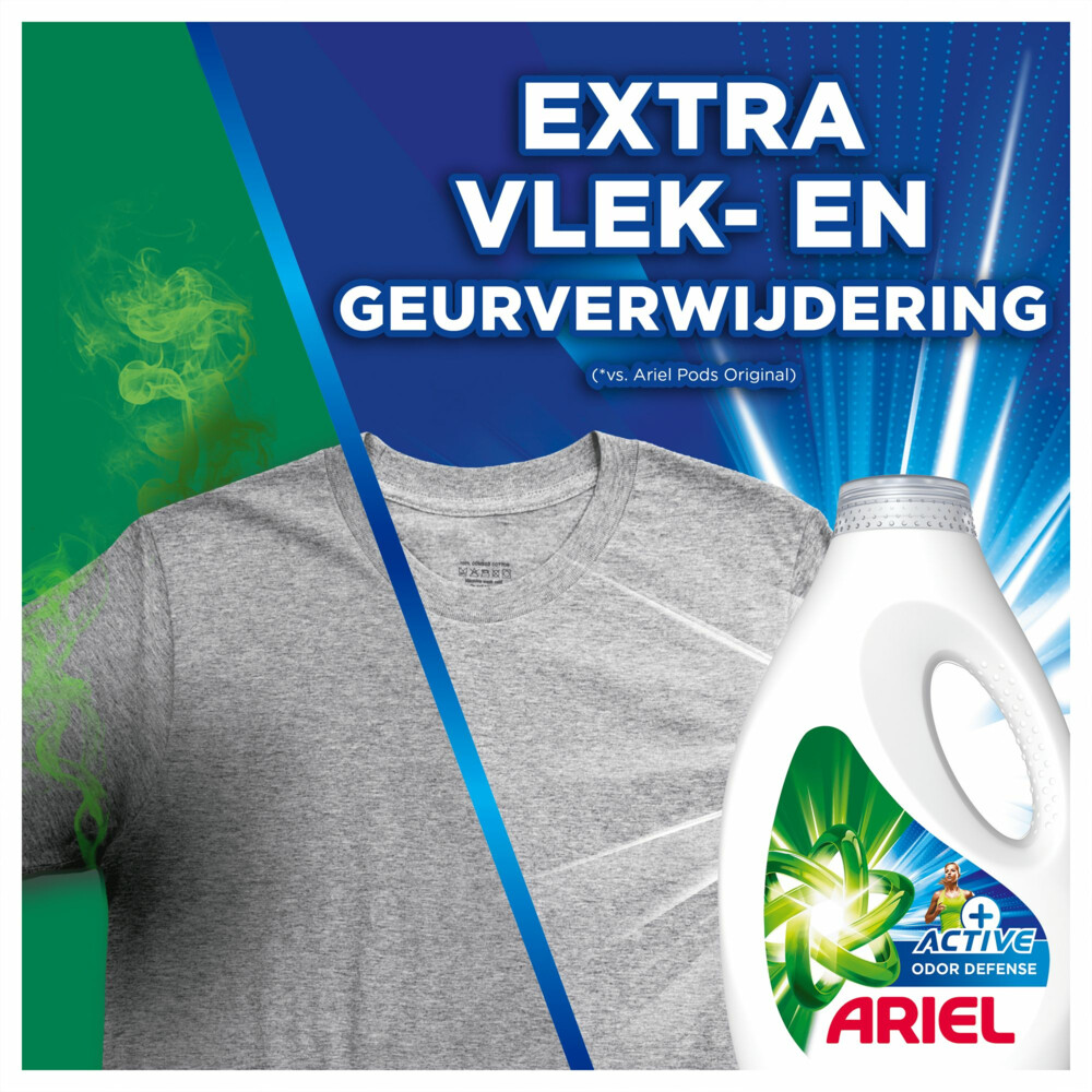 4x Ariel Vloeibaar Wasmiddel +Actieve Odor Defense 70 Wasbeurten3150 ml