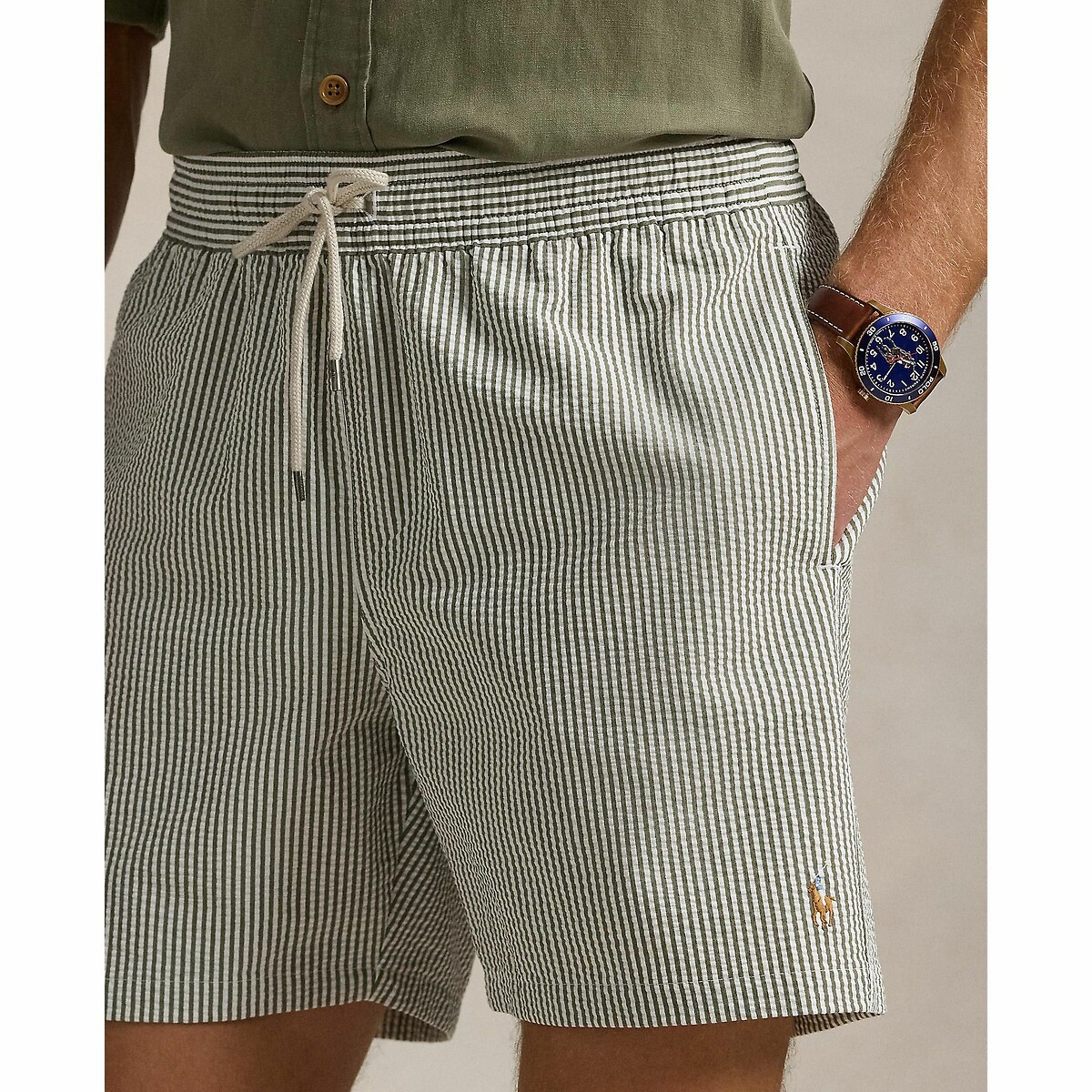 POLO RALPH LAUREN<br>Calção Traveler em seersucker 14,6 cm
