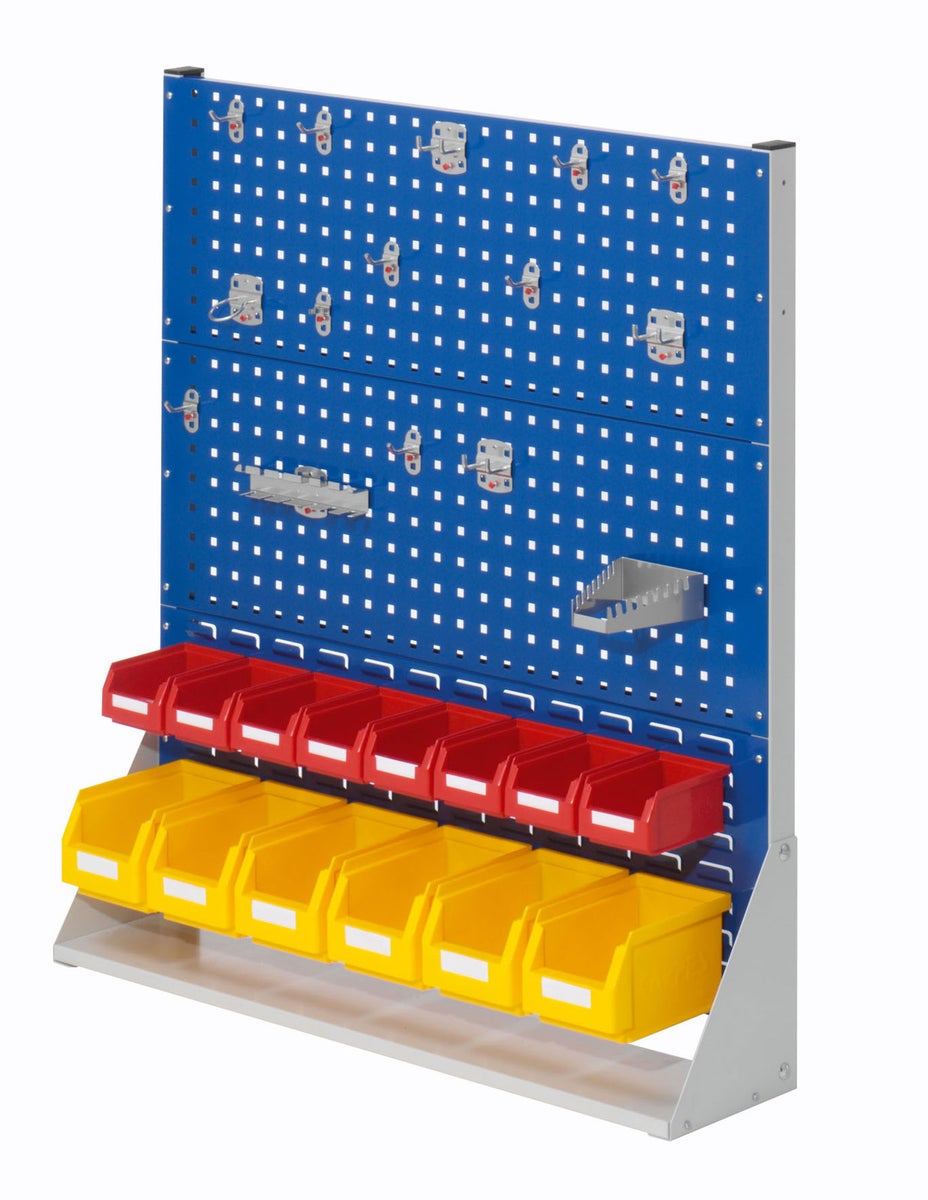 Kappes® RasterPlan scheidingswanden, enkelzijdig, maat #3 - 2x geperforeerde panelen, 1x sleufpaneel, 1x toebehorenassortiment (29 stuks), gentiaanblauw RAL 5010