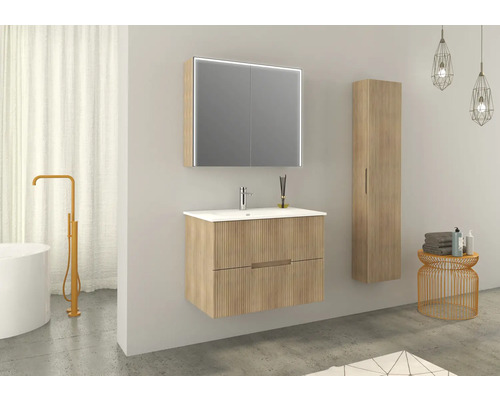 Jungborn QUATTRO/SEDICI hoge kast, BxHxD 35 x 160 x 20 cm, frontkleur tabak eiken mat, 55713