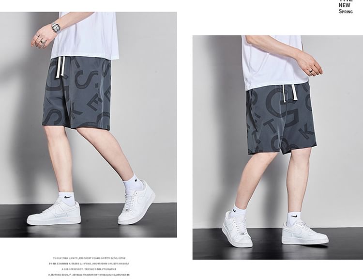 Wewewow - Shorts met elastische taille en letters