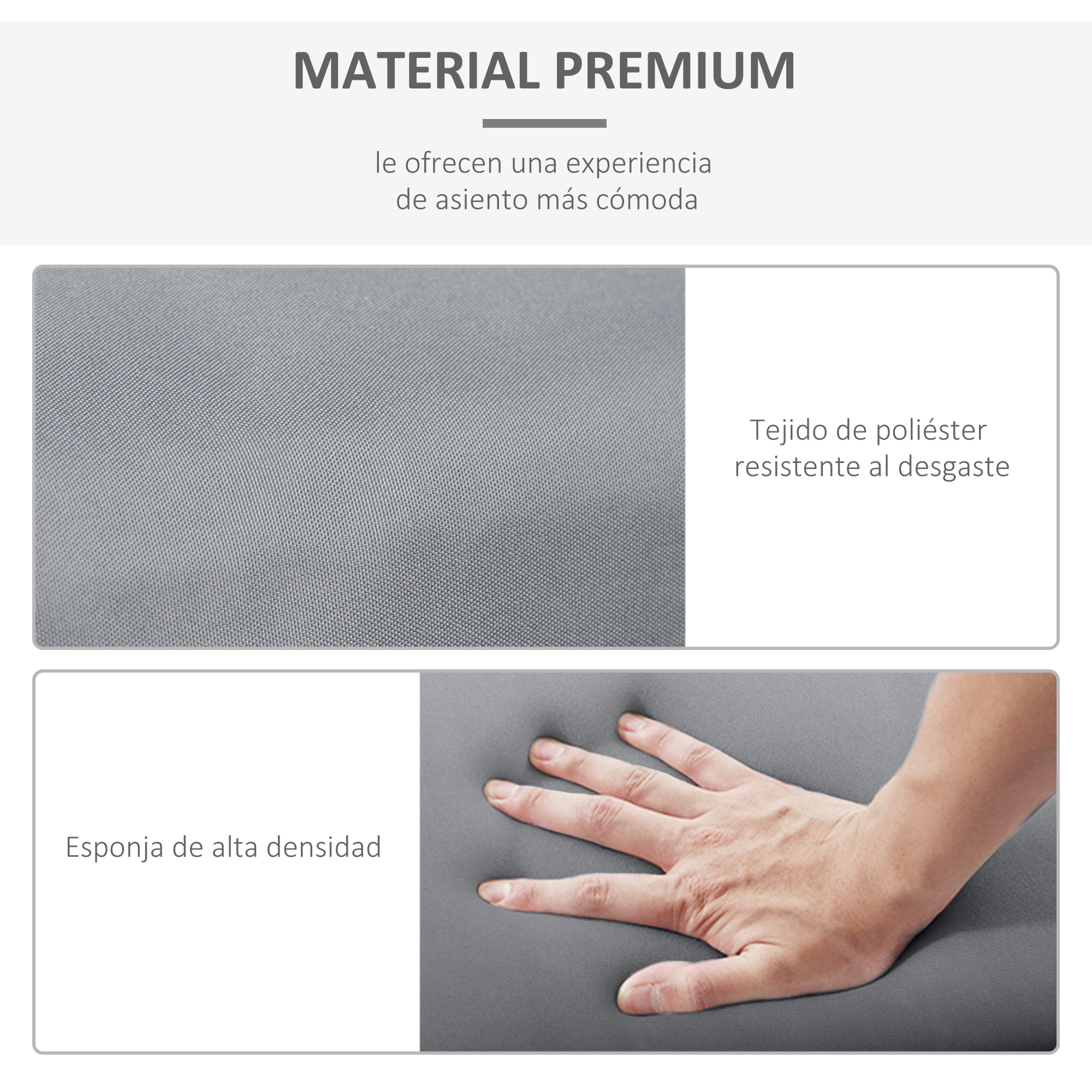 Almofadas cinza para espreguiçadeira Outsunny