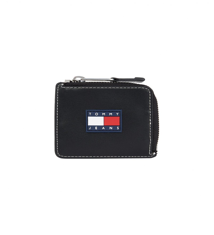 Carteira de couro Tommy Jeans Tim Gifting, preta