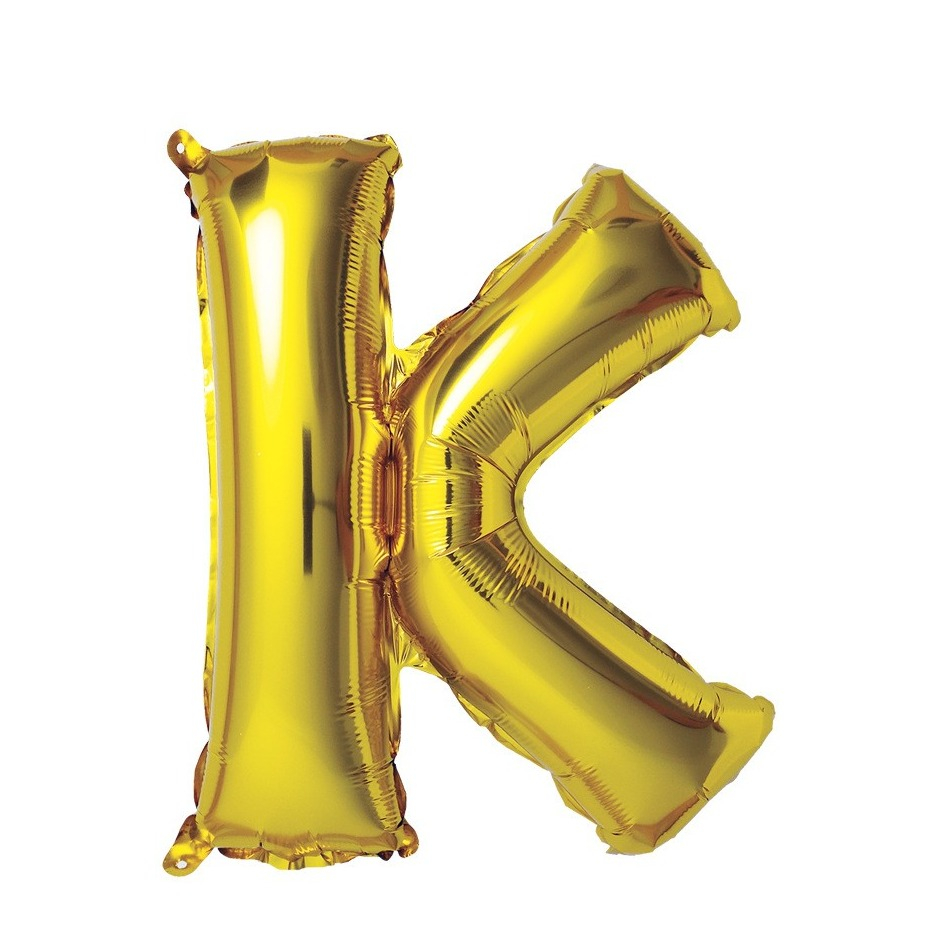 (80cm) Buchstaben Ballon Geburtstags Party Luftballon Folienballon - Buchstabe K / Gold