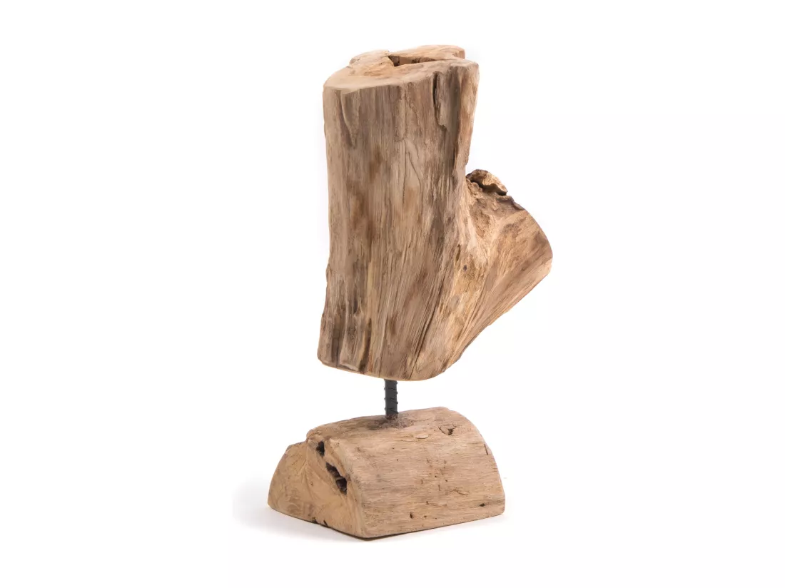 SCULPTURE Racines 40 Racine de teck bois flotté unique, sur socle couleurs naturelles