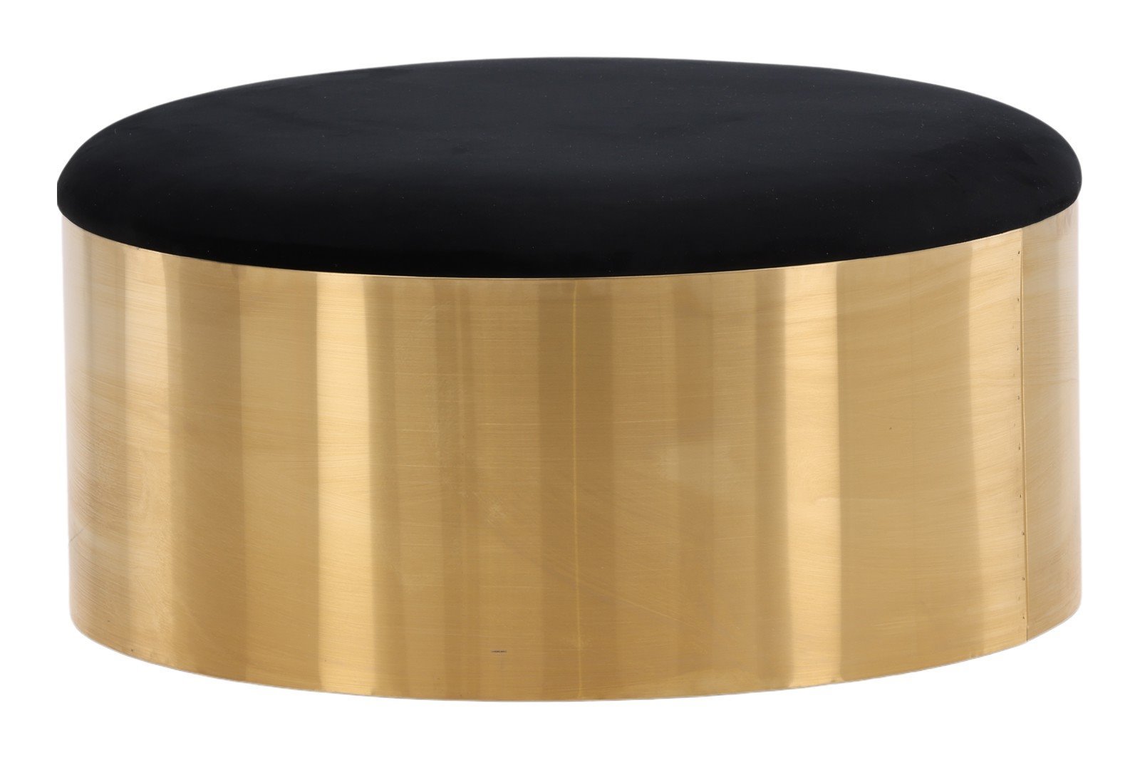 Shiny puff Sort og messing farget, ø75cm