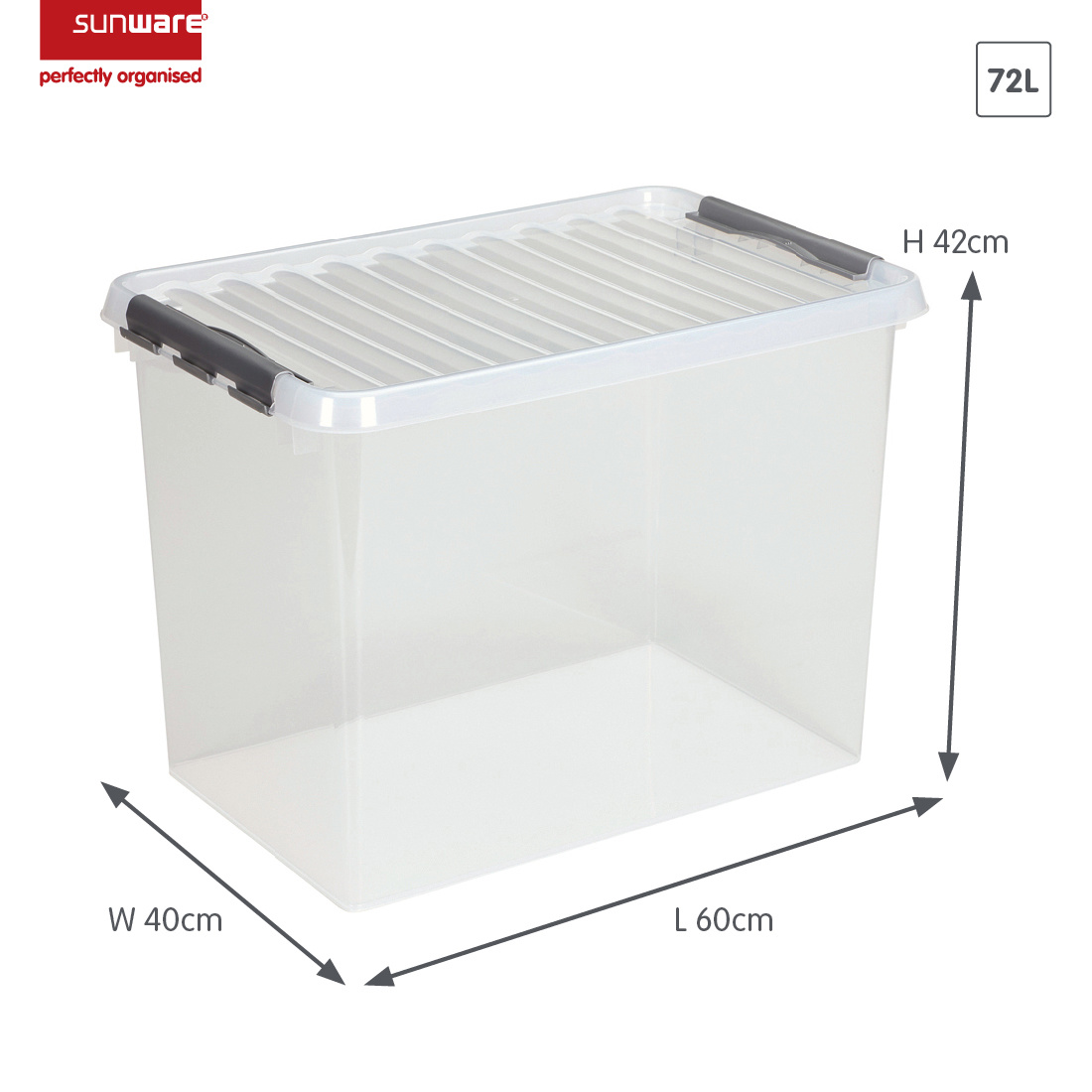Sunware Q-line 72 liter opbergbox - Metall