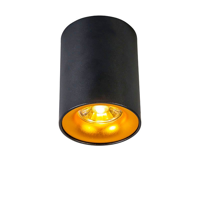 Moderne opbouwspot zwart met goud - Ronda