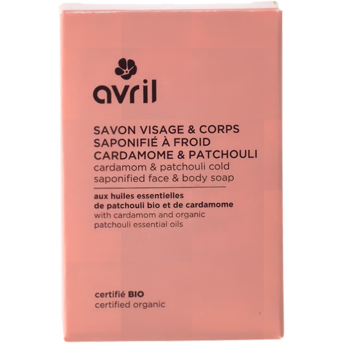 Savon solide bio - Cardamome & patchouli - Visage & corps - 100 g