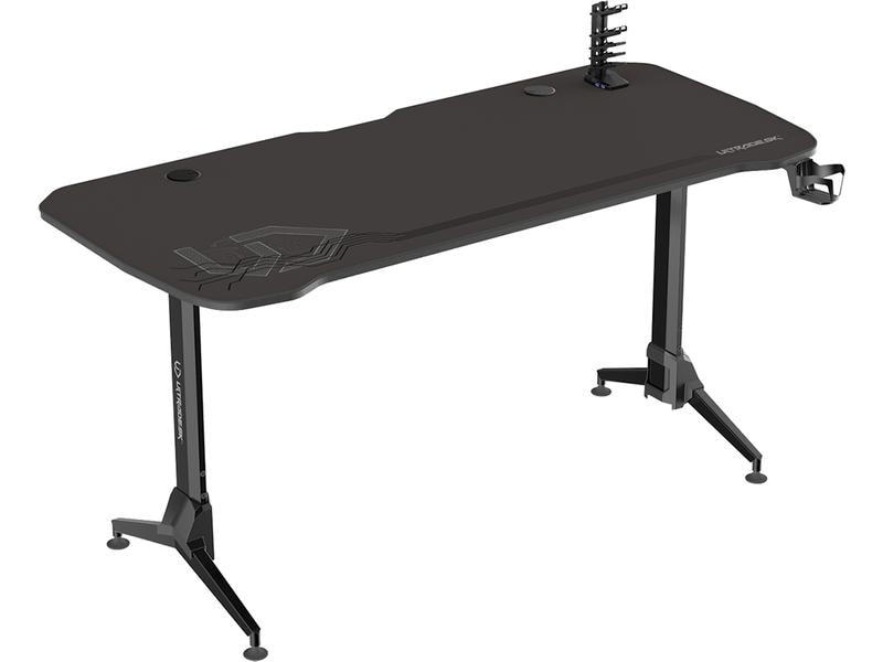 Ultradesk Gaming Tisch Grand Schwarz Stabiler Gaming-Tisch für bis zu vier Monitoren