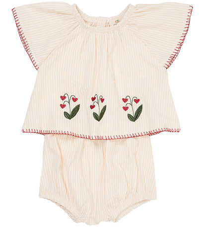 Copenhagen Colors Shorts Set - Dusty Rose W. Cream Stripe W. Ber